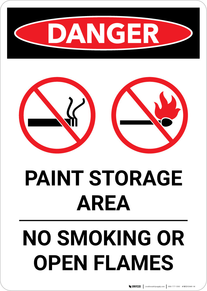 Danger: Paint Storage Area - No Smoking Or Open Flames Portrait