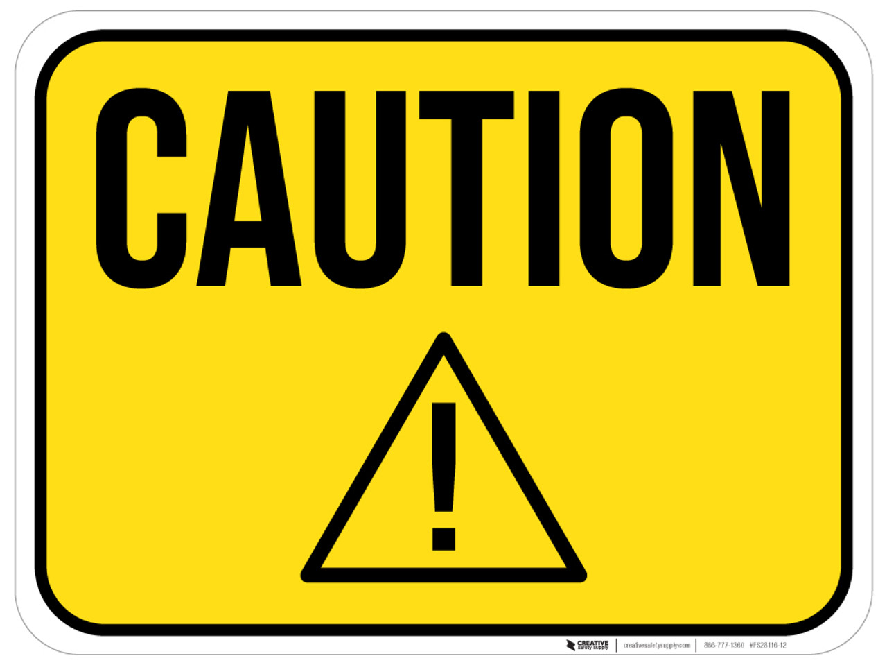 Caution Text with Hazard Symbol - Floor Sign