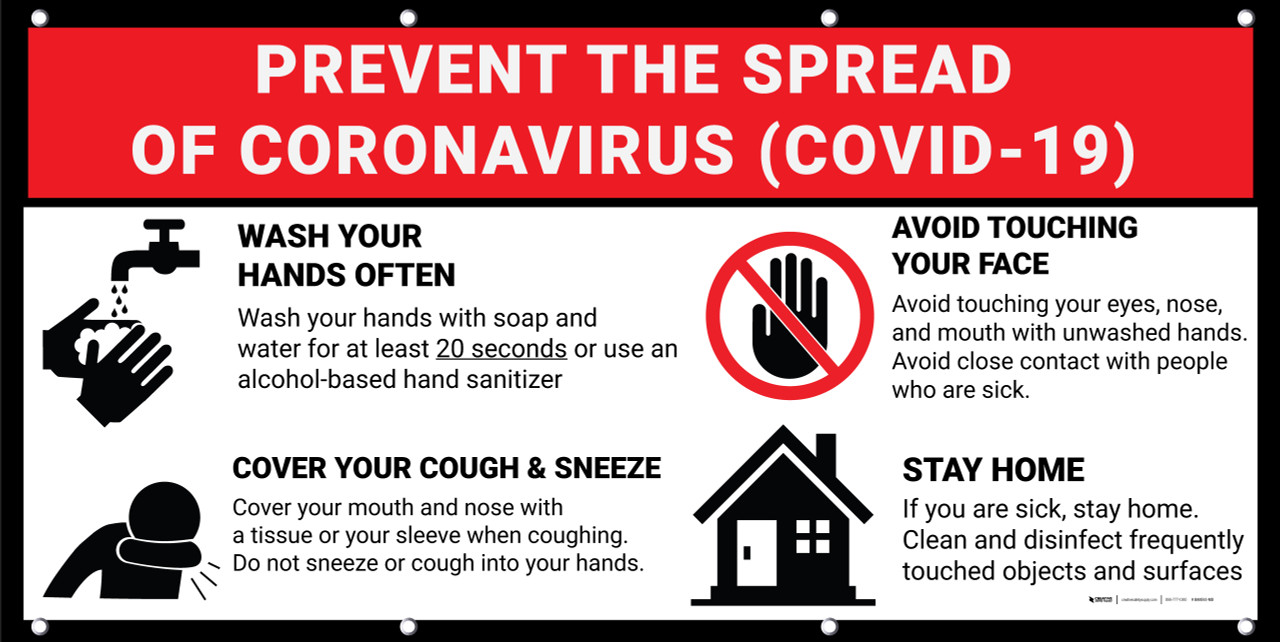 prevent the spread of coronavirus covid 19 banner creative safety