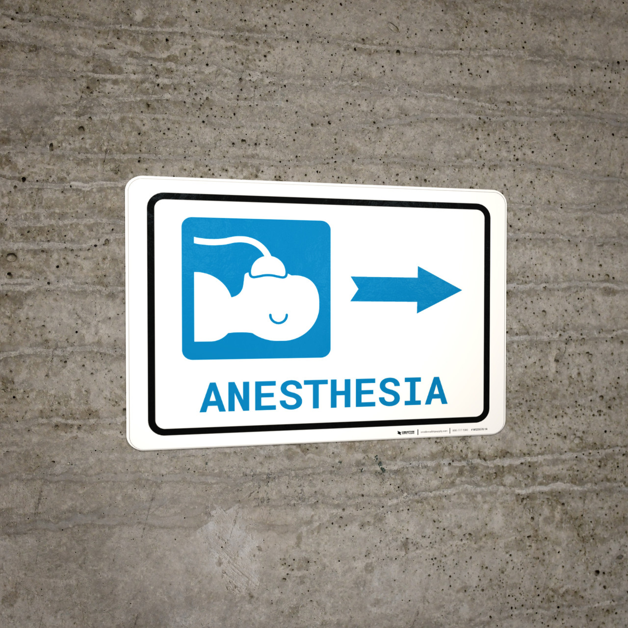 Anesthesia Right Arrow with Icon Landscape - Wall Sign