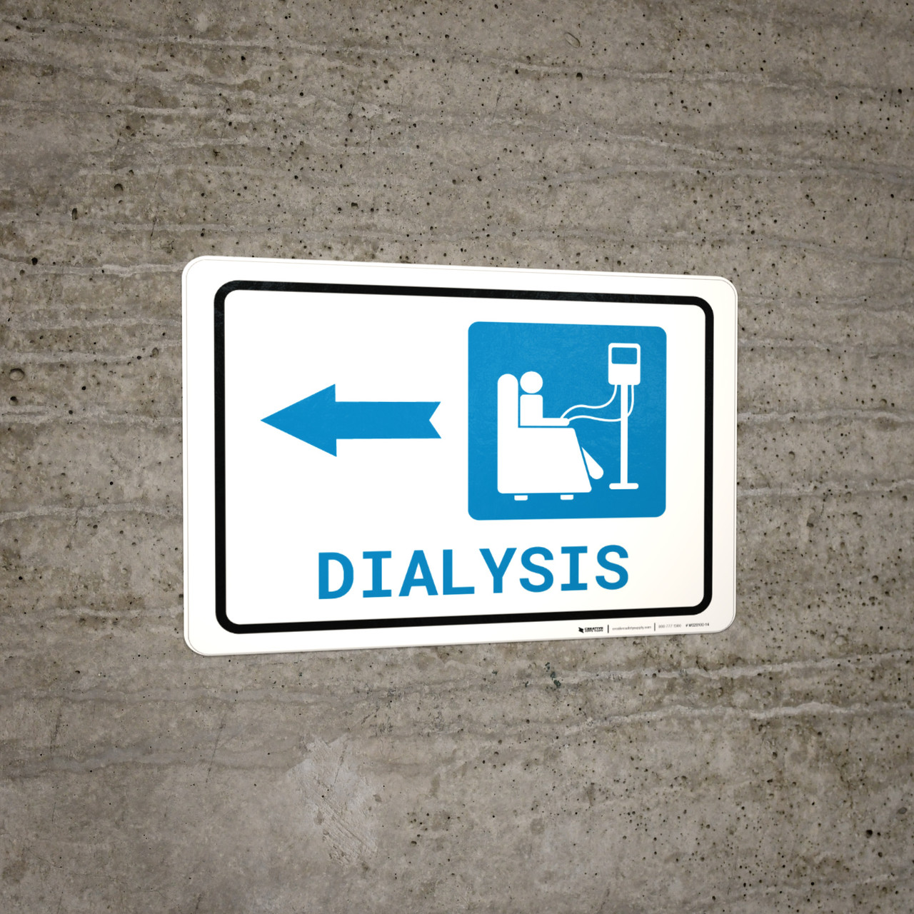 Dialysis Left Arrow with Icon Landscape - Wall Sign