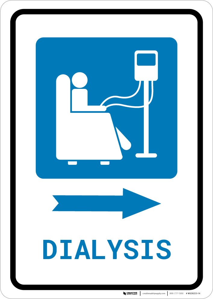 Dialysis Right Arrow with Icon Portrait - Wall Sign