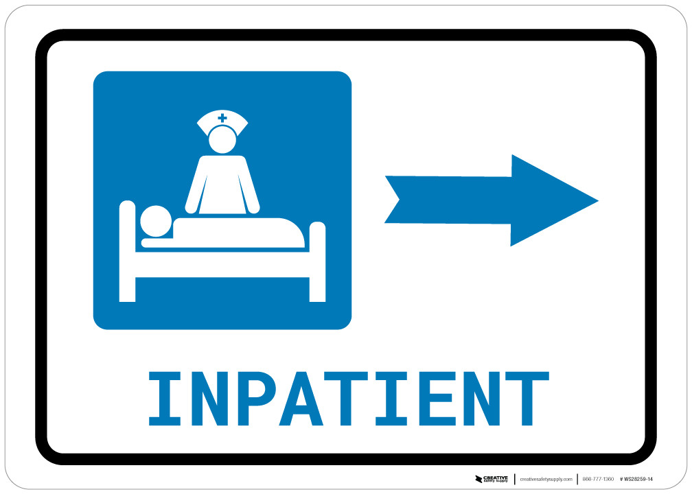 Inpatient Right Arrow with Icon Landscape - Wall Sign