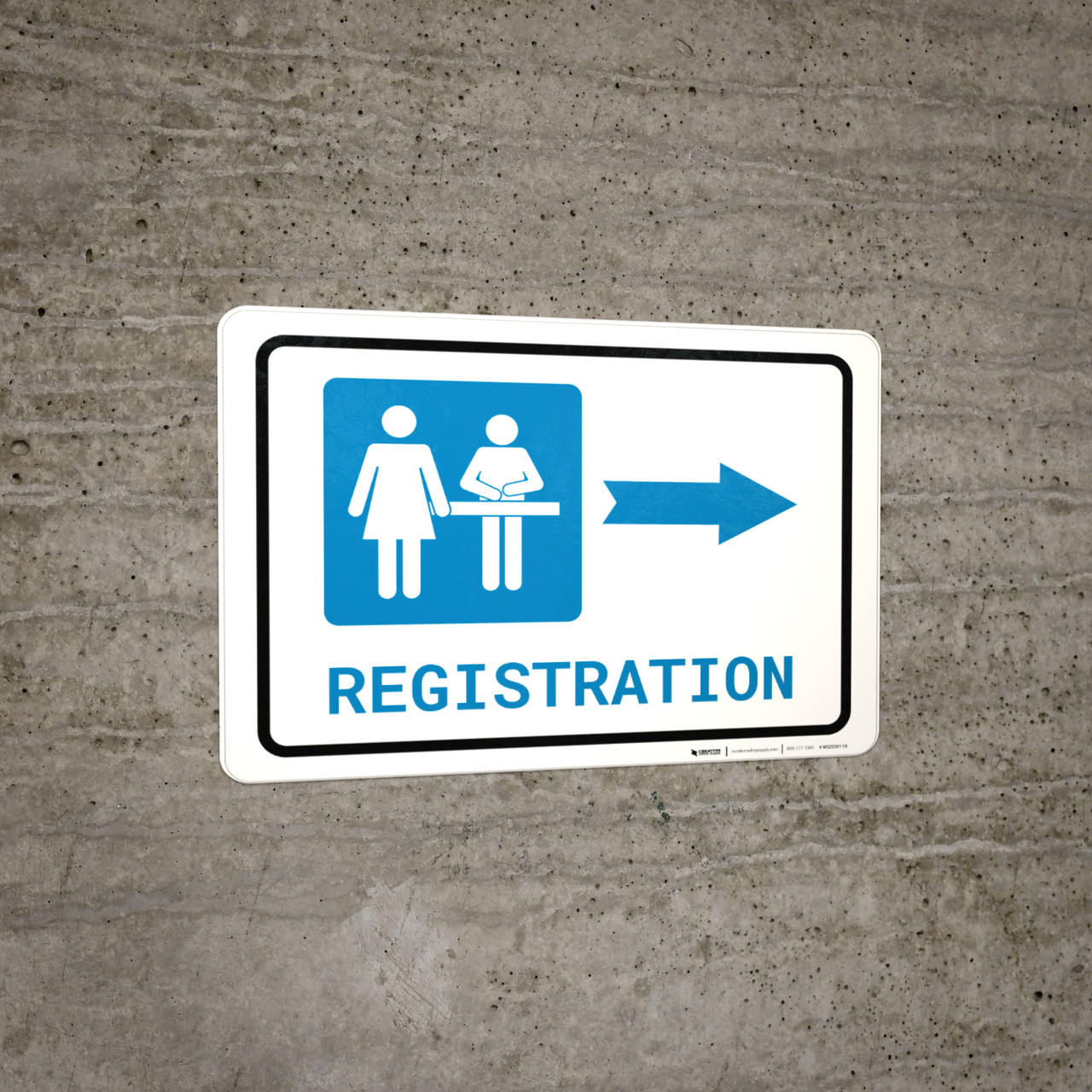 Run Registration Sign Registration Right Arrow with Icon Landscape - Wall Sign