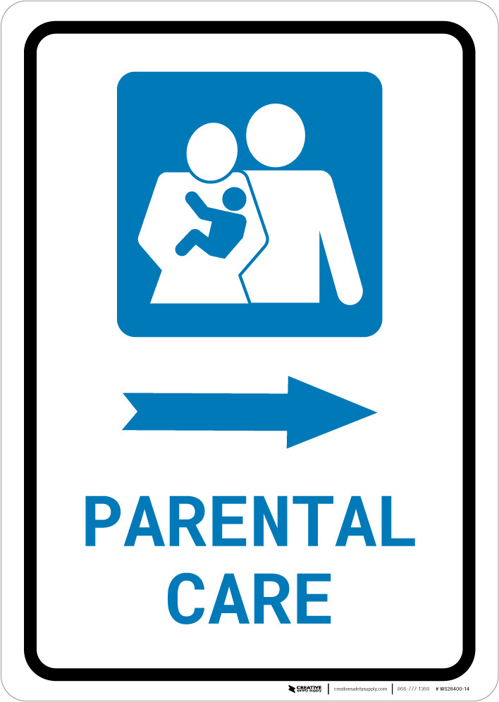 Parental Care Right Arrow with Icon Portrait - Wall Sign