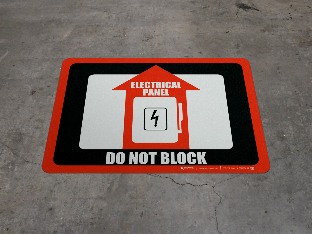 Electrical Panel Do Not Block Floor Sign