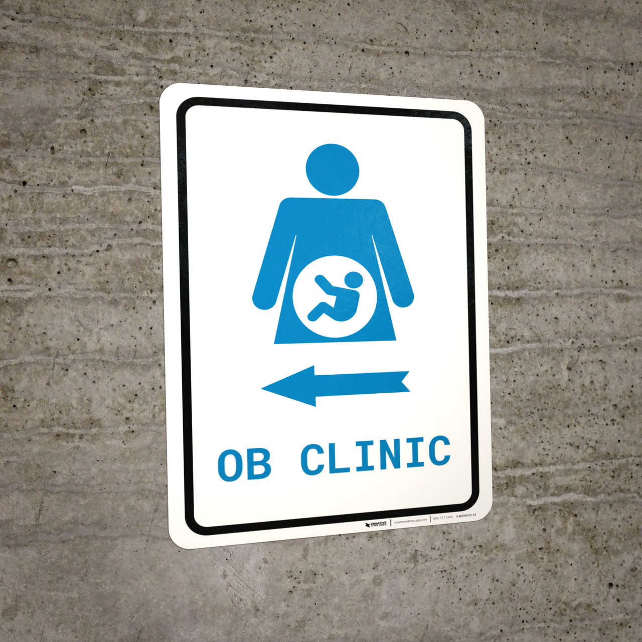 OB Clinic Left Arrow with Icon Portrait v2 - Wall Sign
