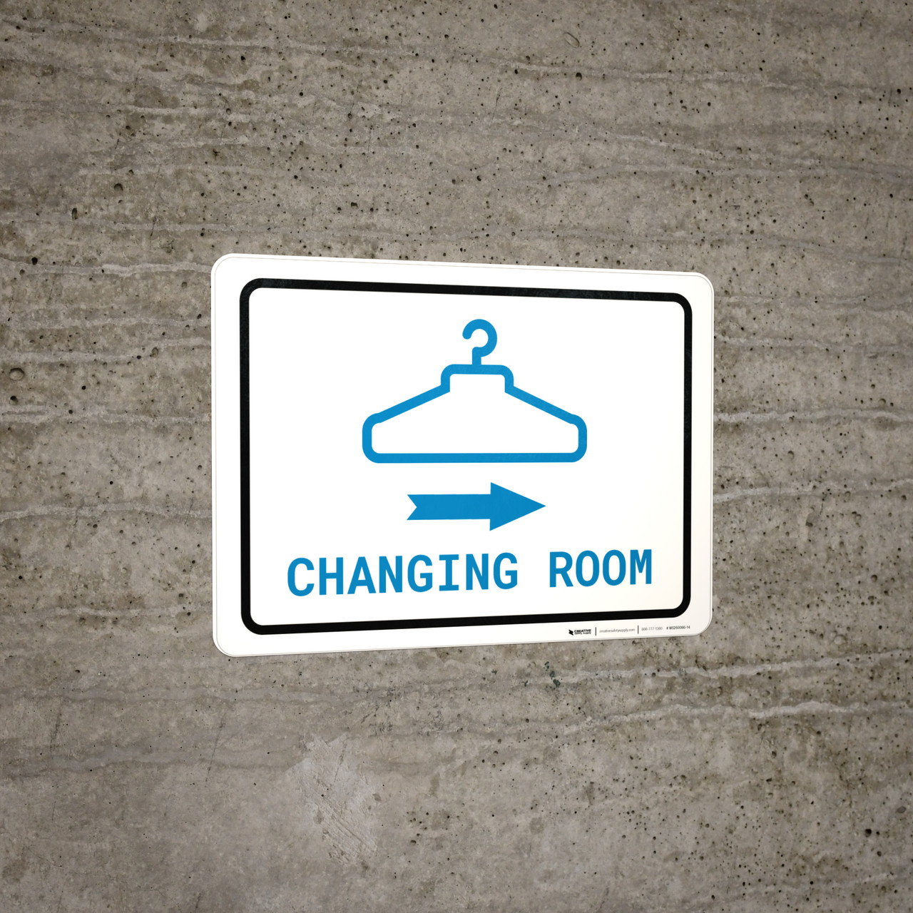 Changing Room Right Arrow with Icon Landscape v2 - Wall Sign