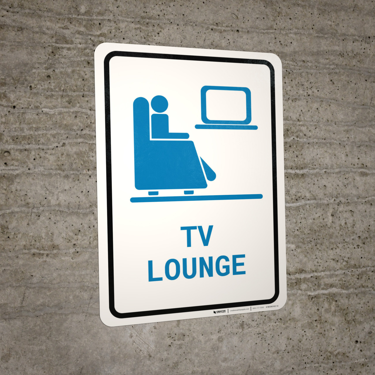 Tv Lounge with Icon Portrait - Wall Sign | Creative Safety Supply