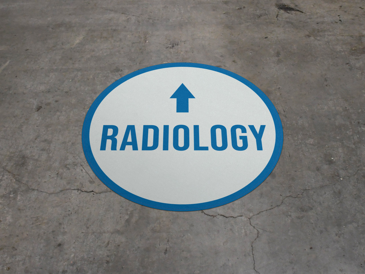 Radiology Ahead with Arrow Circular - Floor Sign
