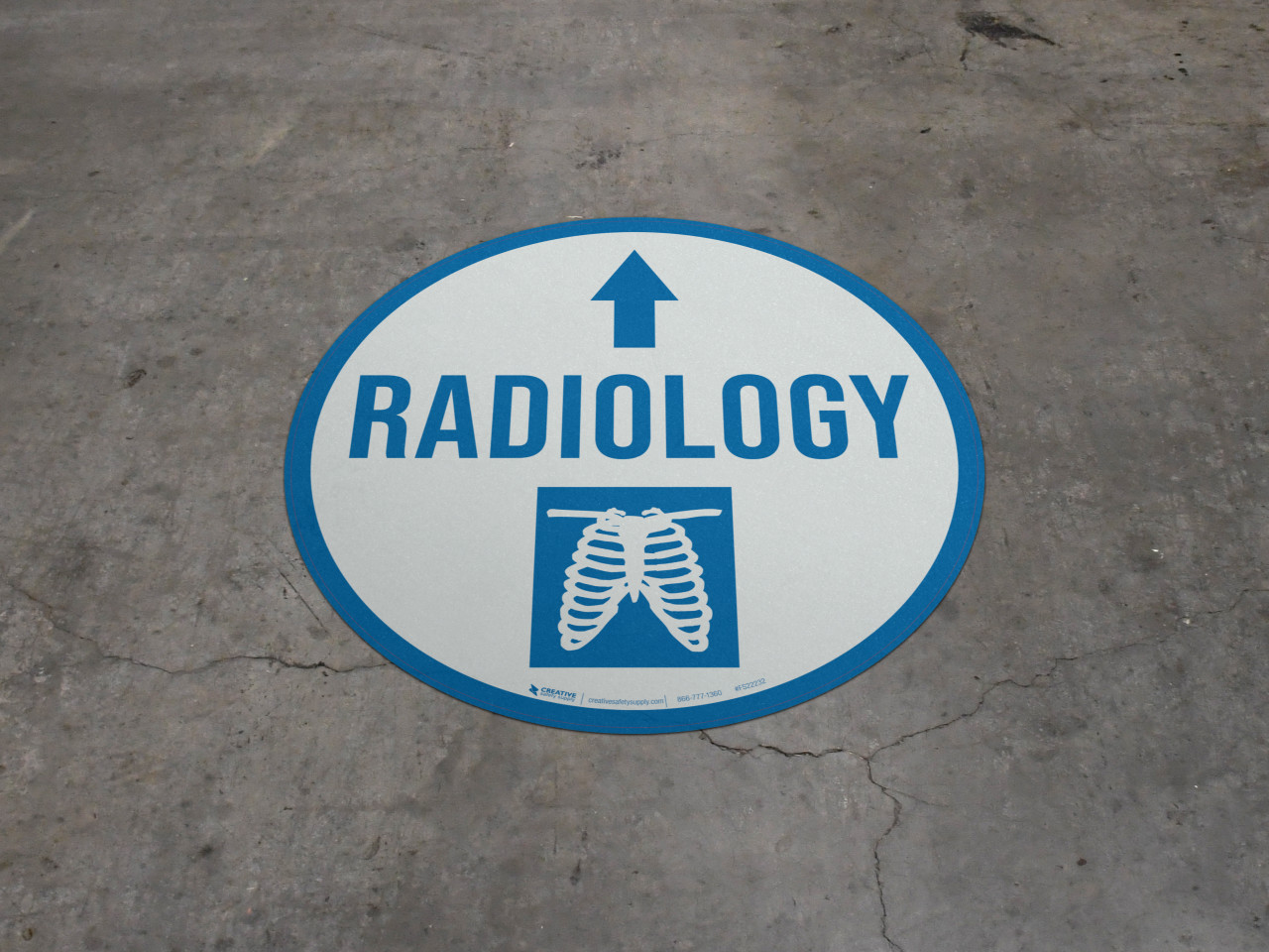 Radiology With Icon Arrow Right Circular - Floor Sign