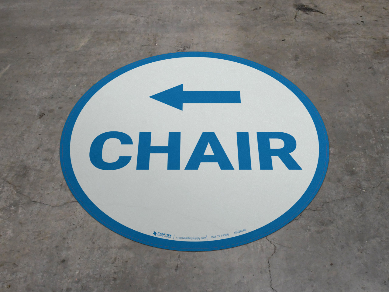Chair Loop Sign Chair Arrow Left Circular - Floor Sign