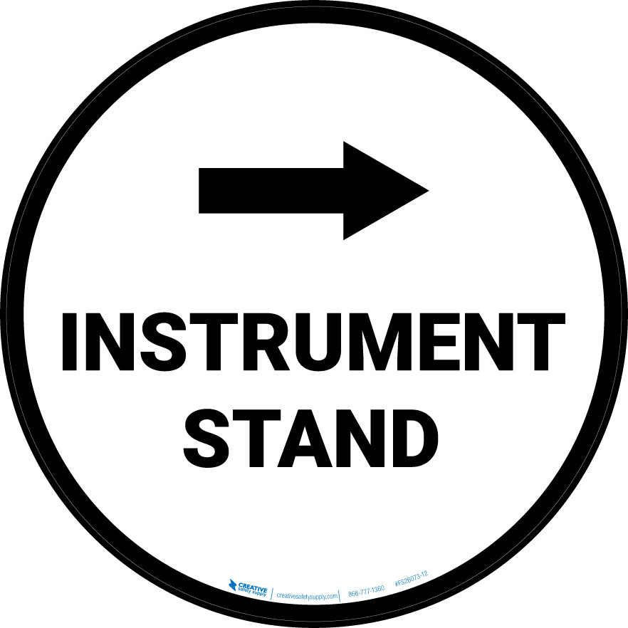 Instrument Stand Arrow Right Circular - Floor Sign | Creative Safety Supply