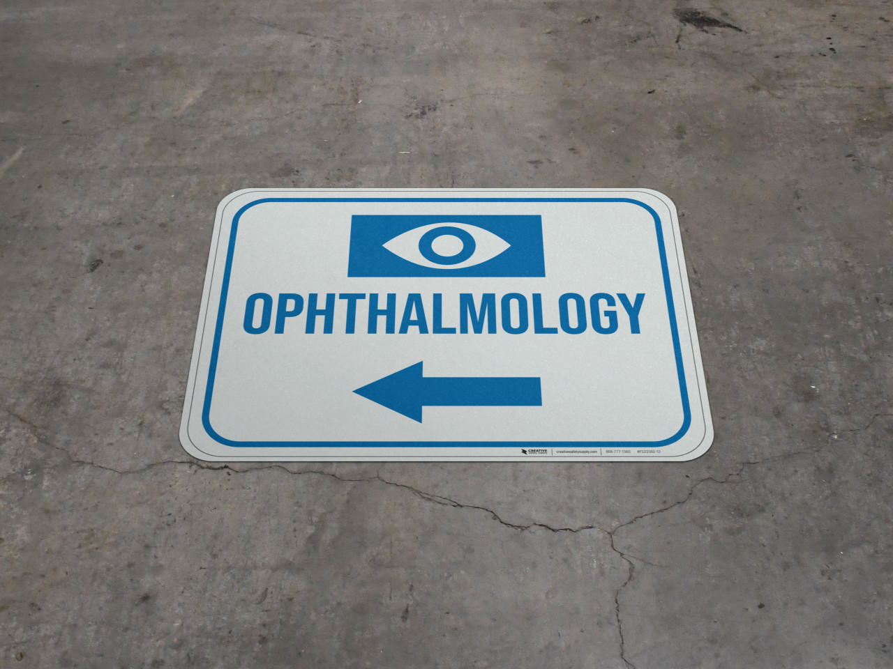 Ophthalmology Arrow Left Rectangular - Floor Sign