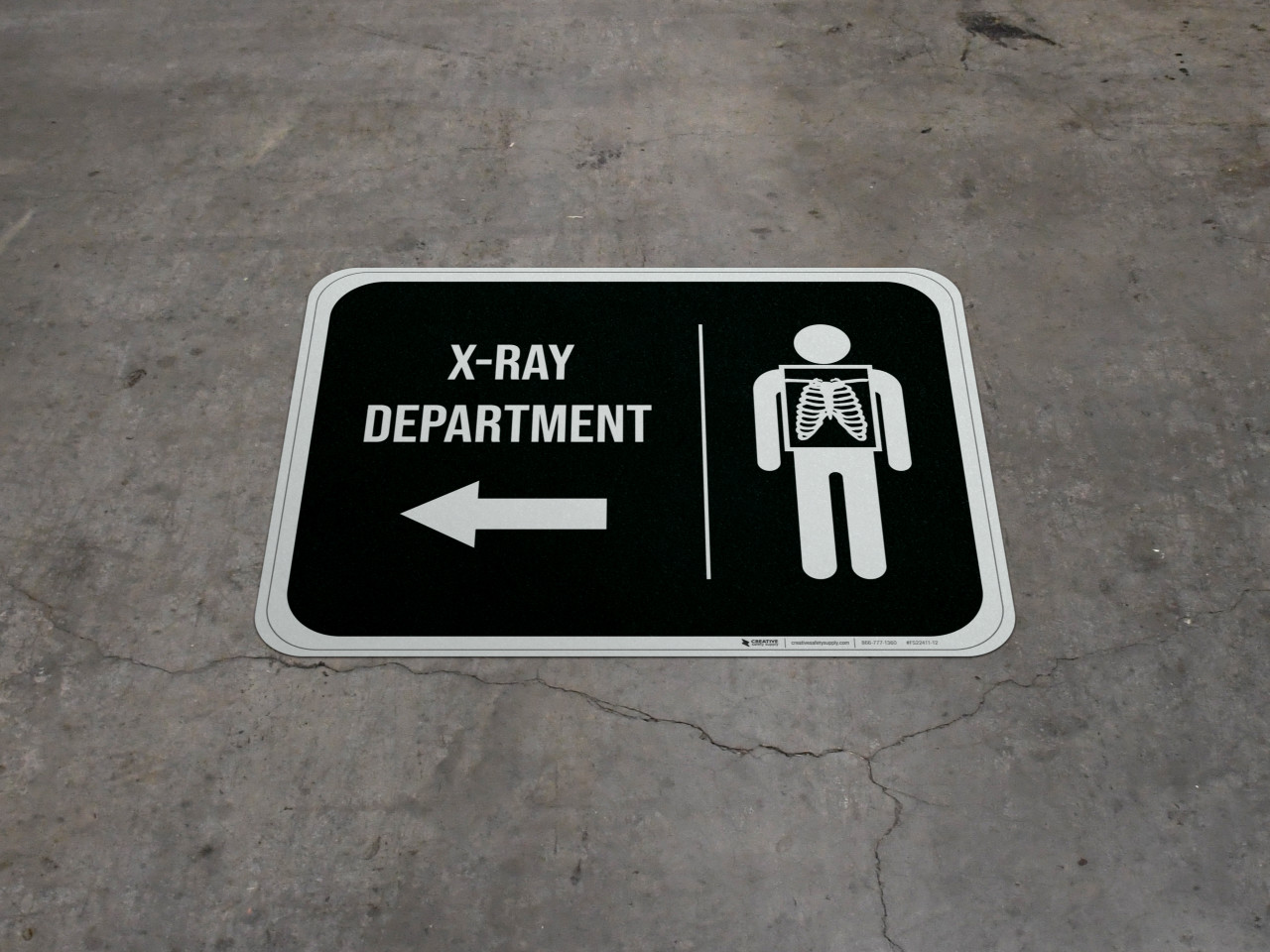 X-Ray Department Arrow Left Rectangular - Floor Sign