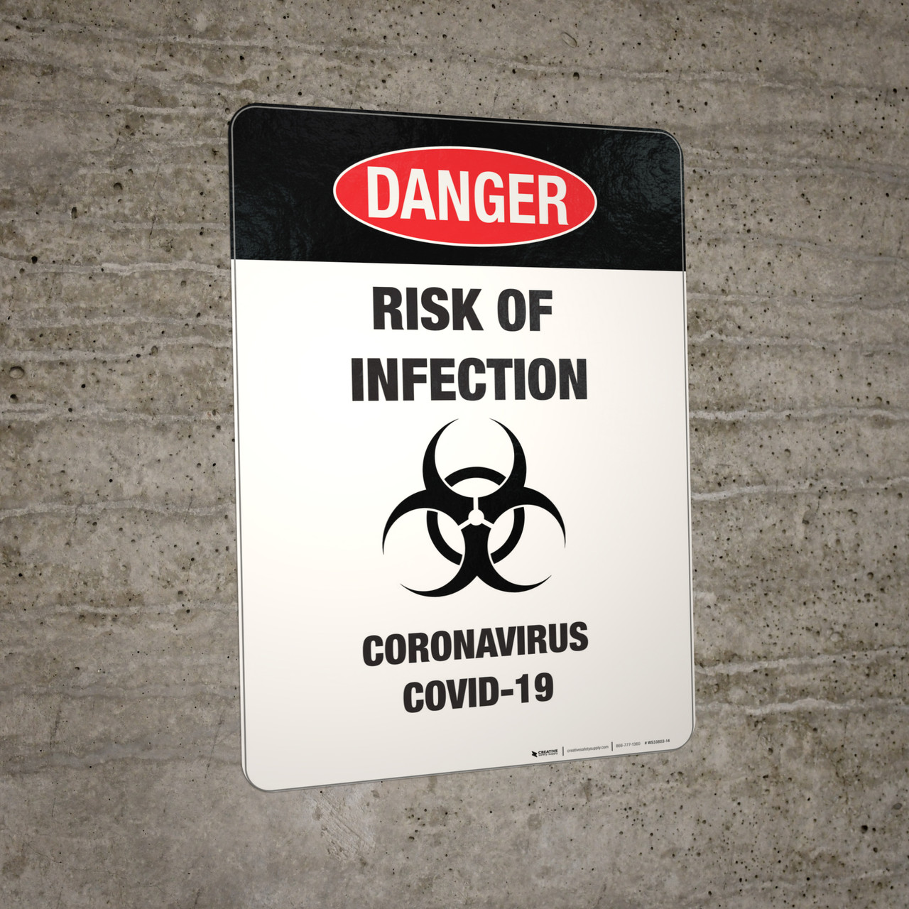 Danger: Risk Of Infection Covid-19 - Wall Sign