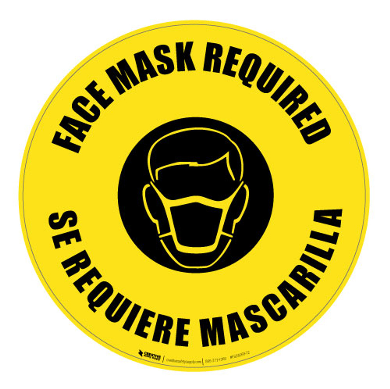 Face Mask Required - Bilingual - Floor Sign | Creative Safety Supply