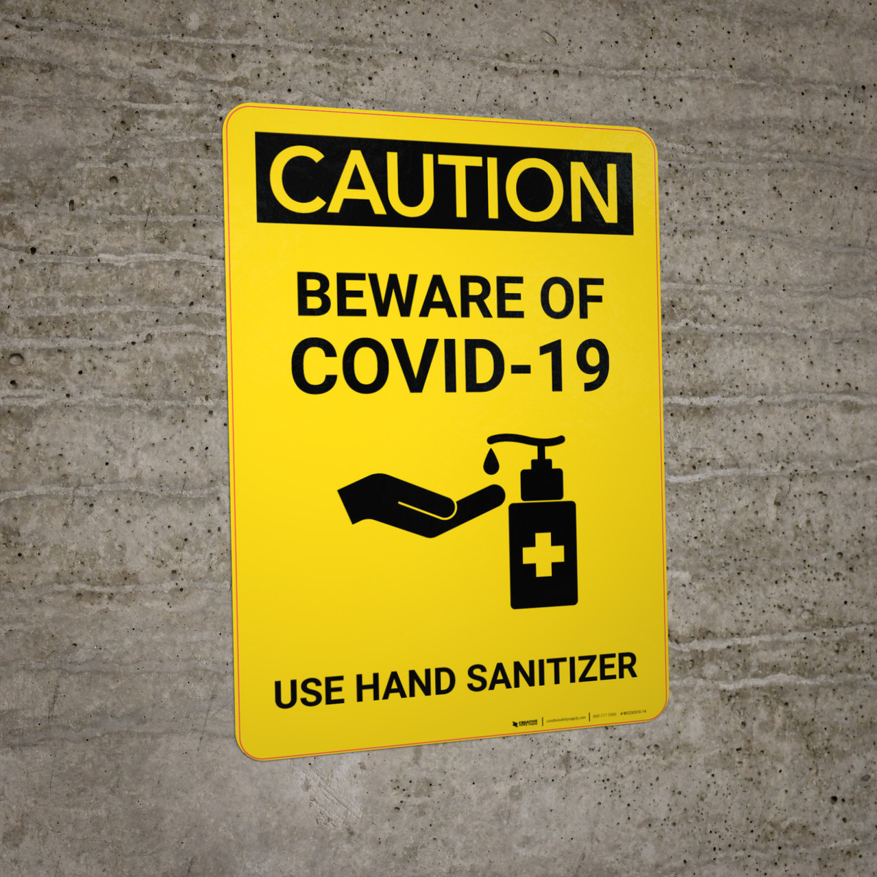 Caution: Beware of COVID-19 - Use Hand Sanitizer with Icon Portrait ...