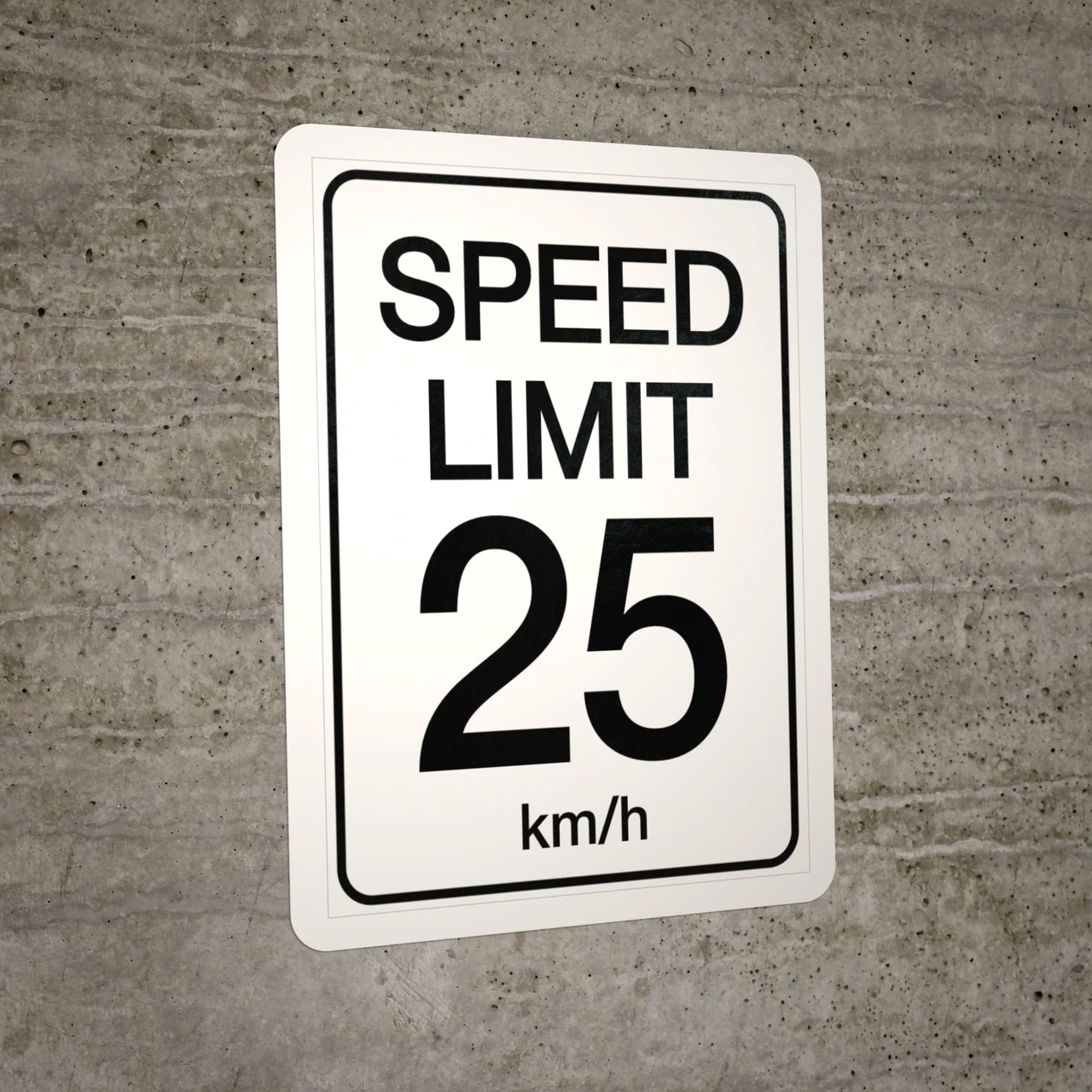 Speed Limit 25 kmh - Wall Sign | Creative Safety Supply