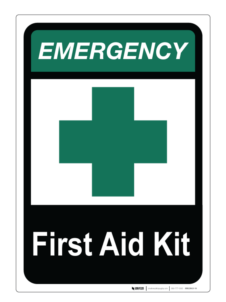 first aid kit location sign