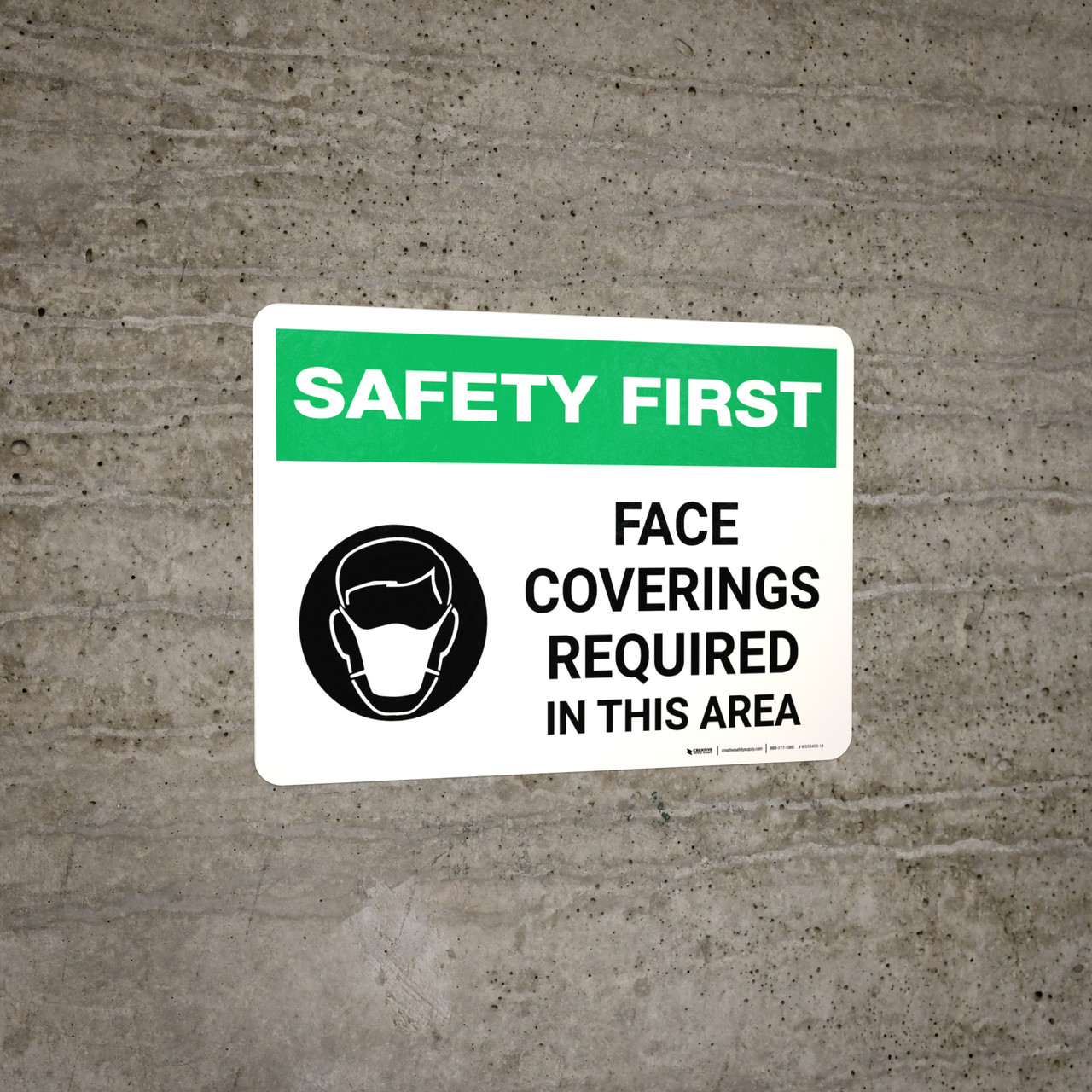 Safety First: Face Coverings Required In This Area with Icon Landscape ...