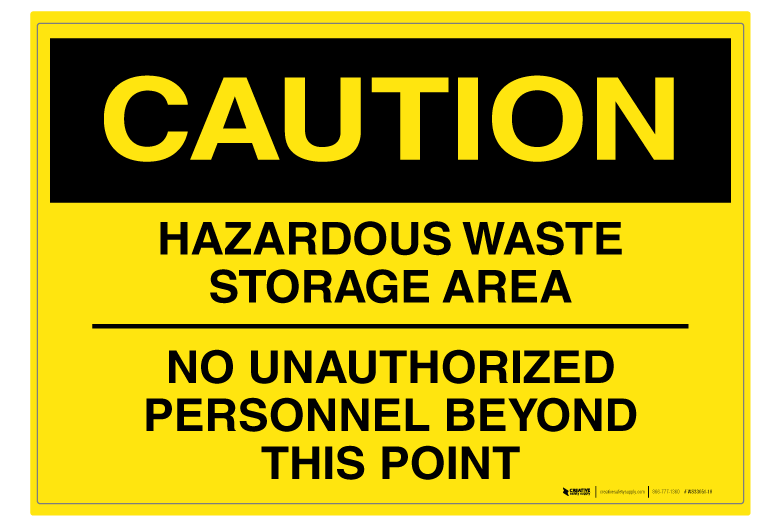 Hazardous Waste Storage Area Wall Sign