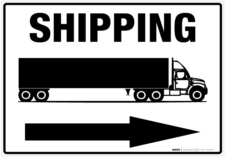 Shipping Receiving Sign Shipping & Receiving Sign - Right Arrow ...