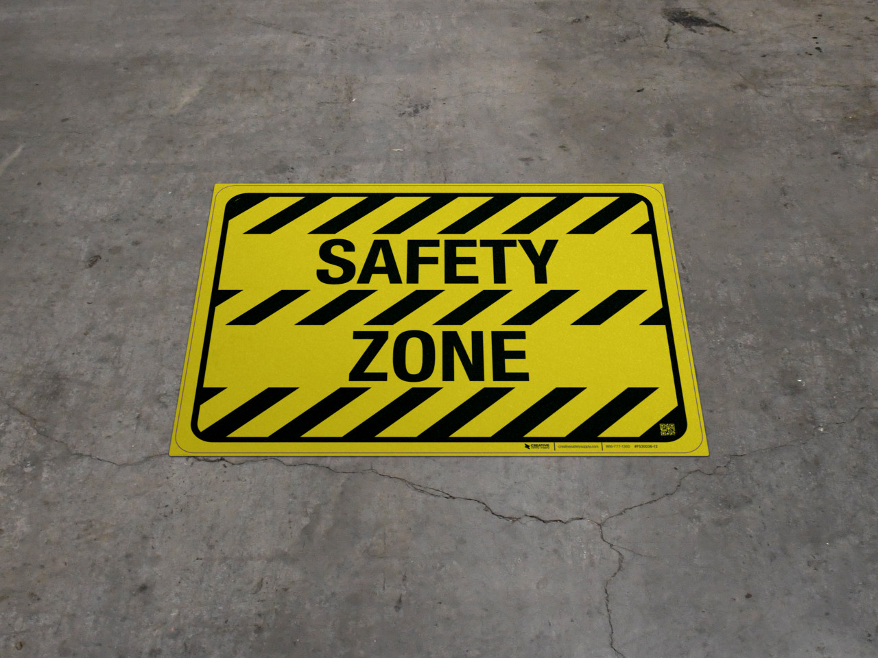 Safety Zone Floor Sign