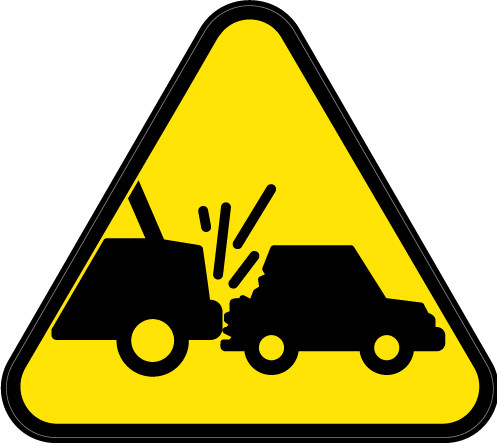 Vehicle Collision or Rollover Die Cut Label