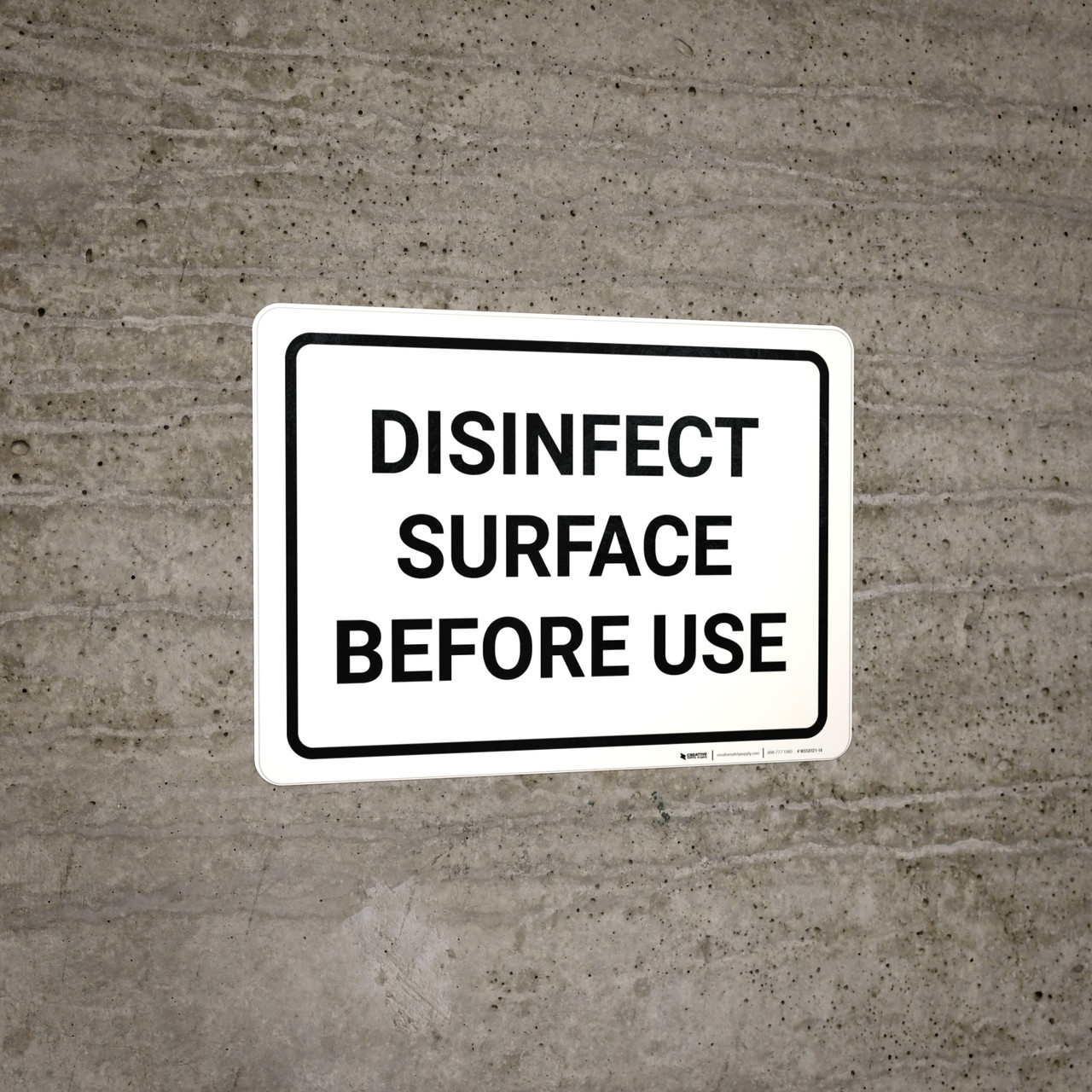 Disinfect Surface Before Use Landscape - Wall Sign