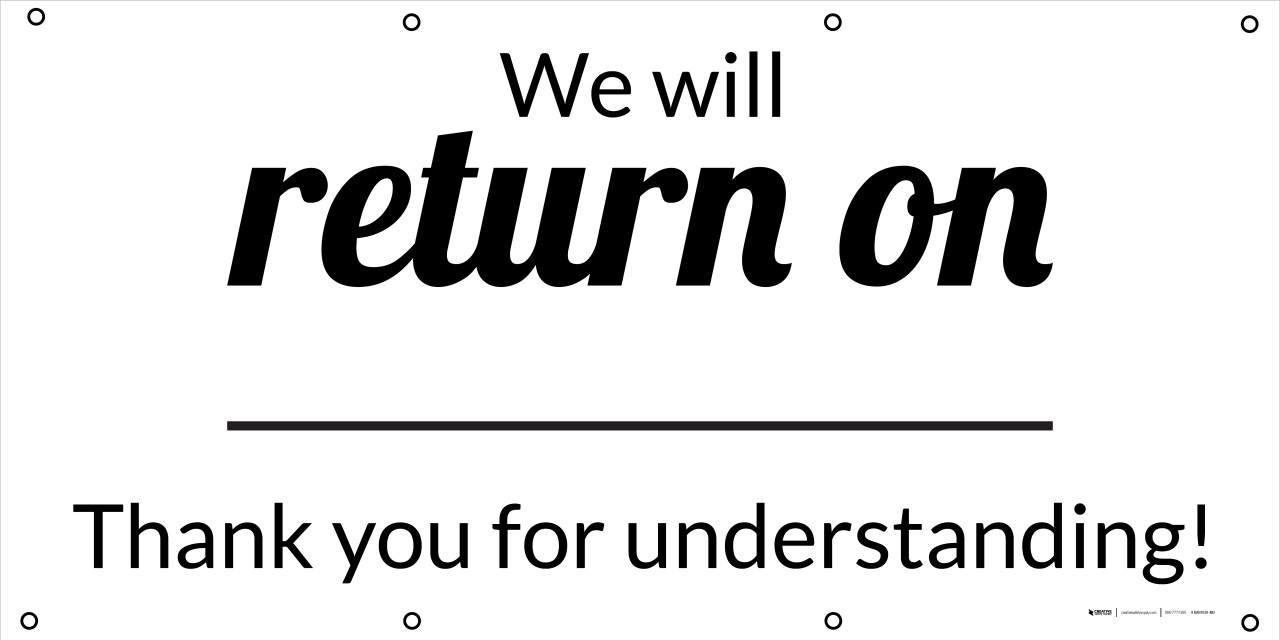 We Will Return On Blank Date - Banner