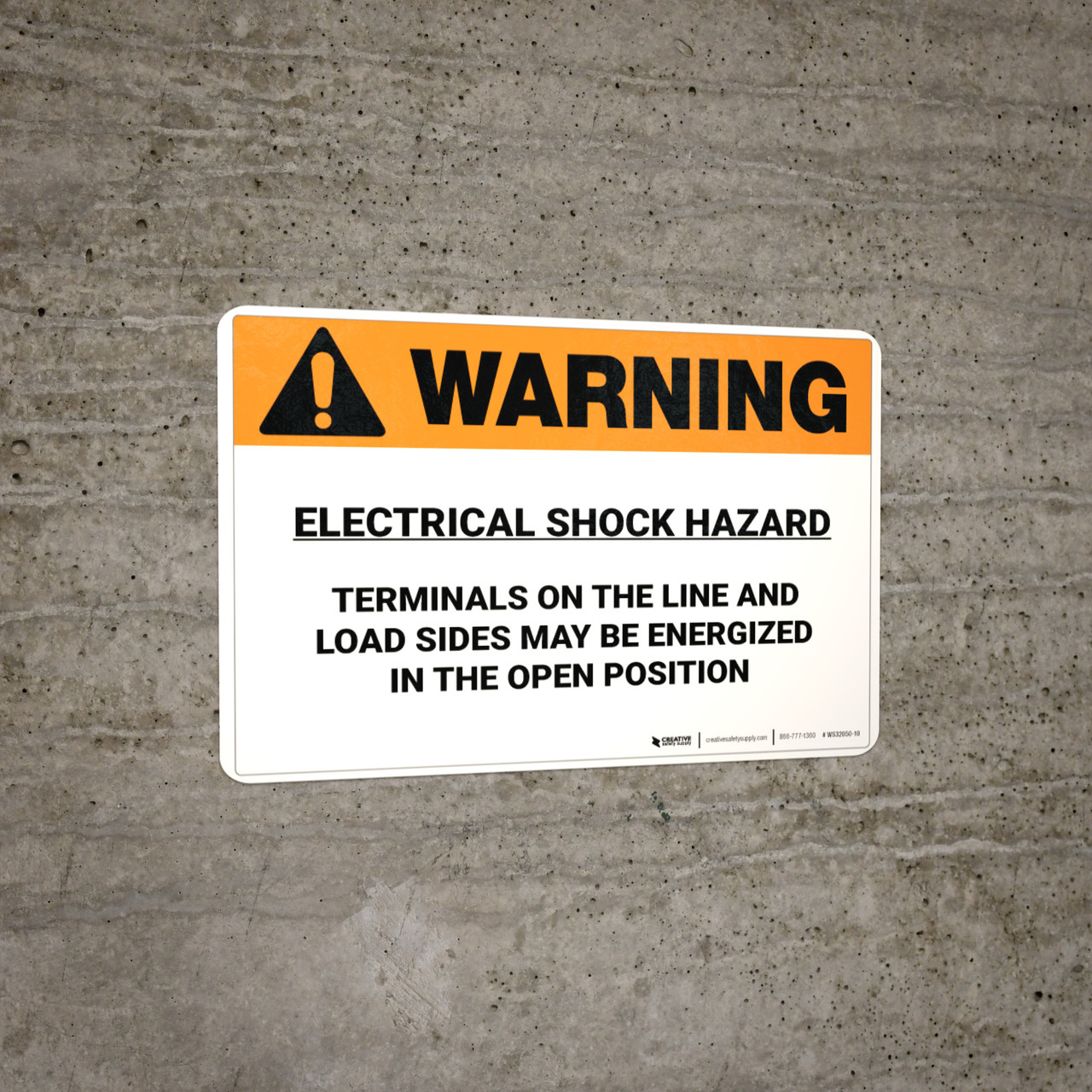 Warning Electrical Shock Hazard Wall Sign