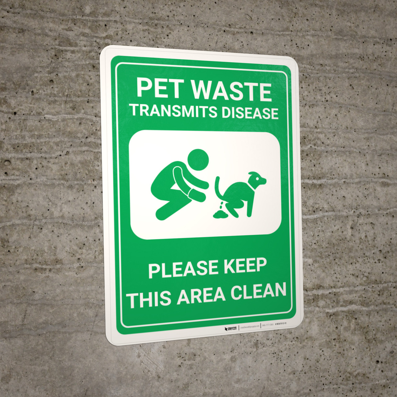Pet Waste Transmits Disease Wall Sign