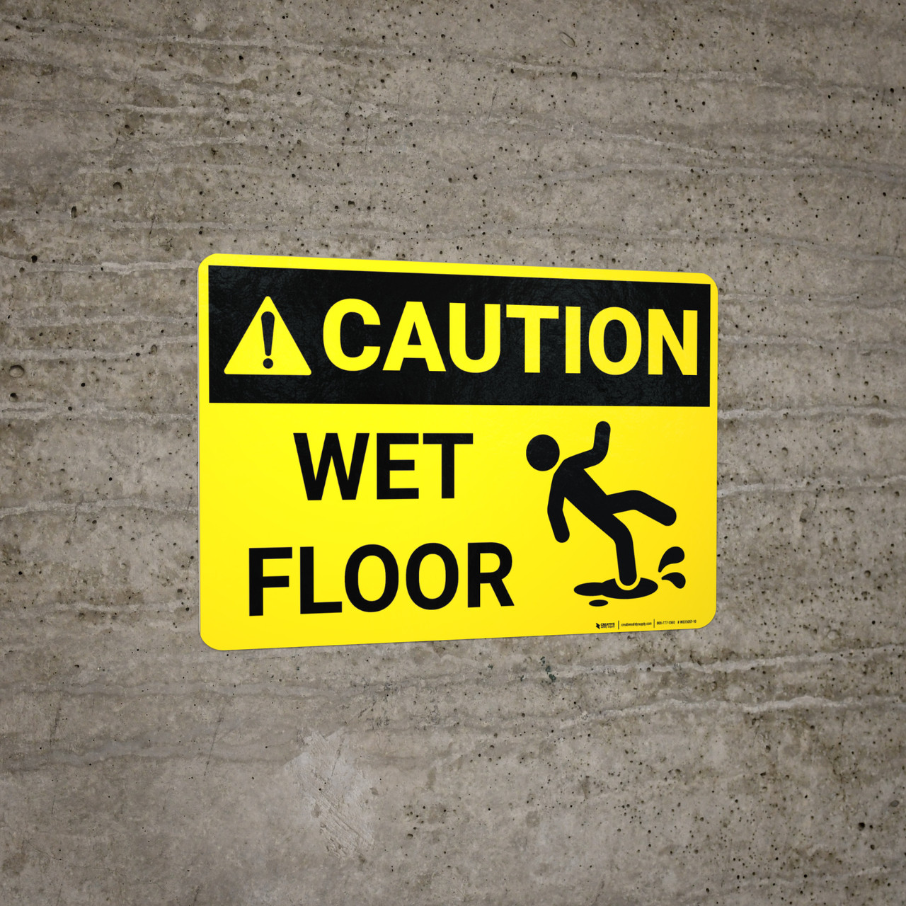 Caution Wet Floor Wall Sign