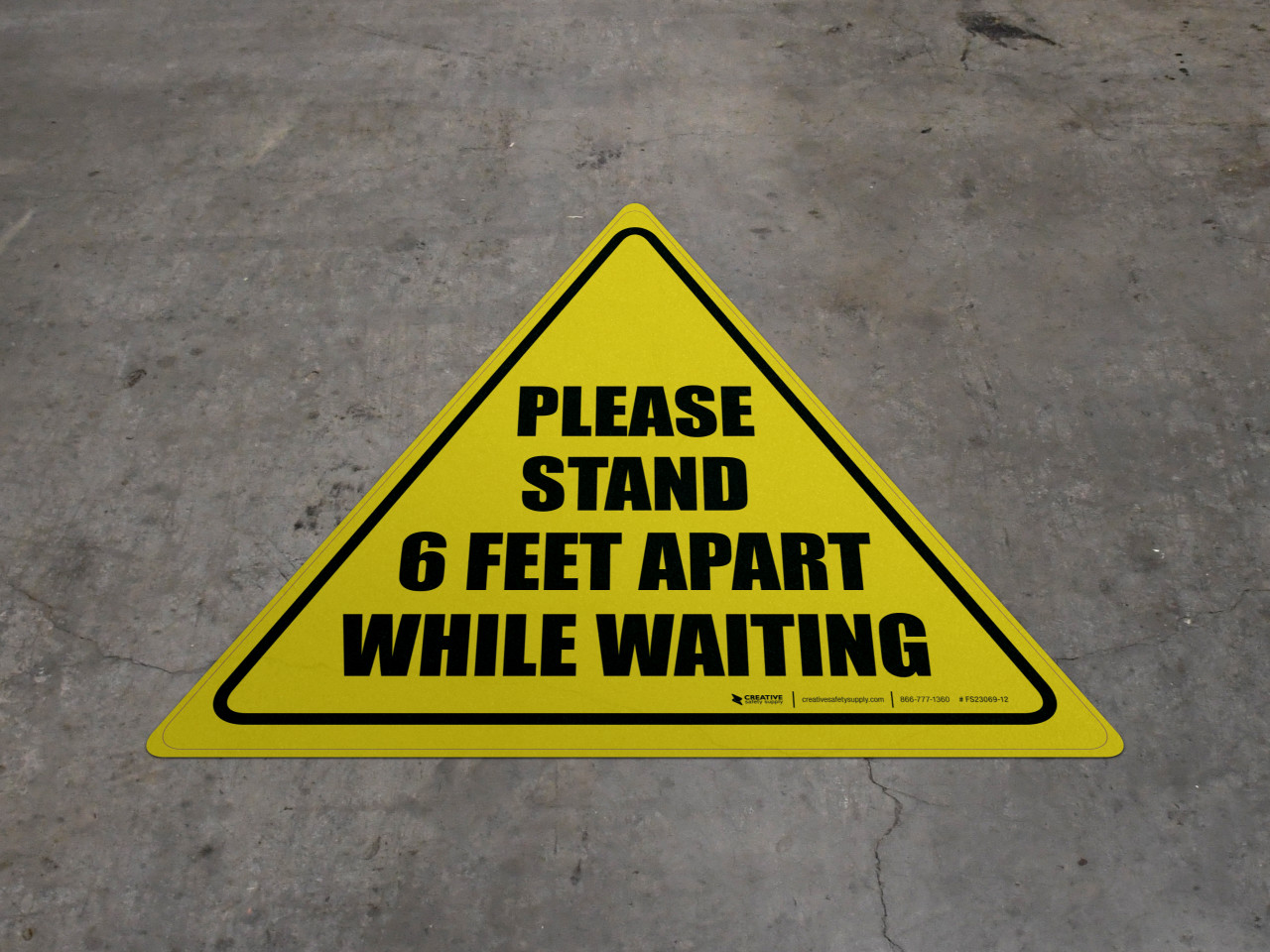 Please Stand 6 Feet Apart While Waiting Triangle