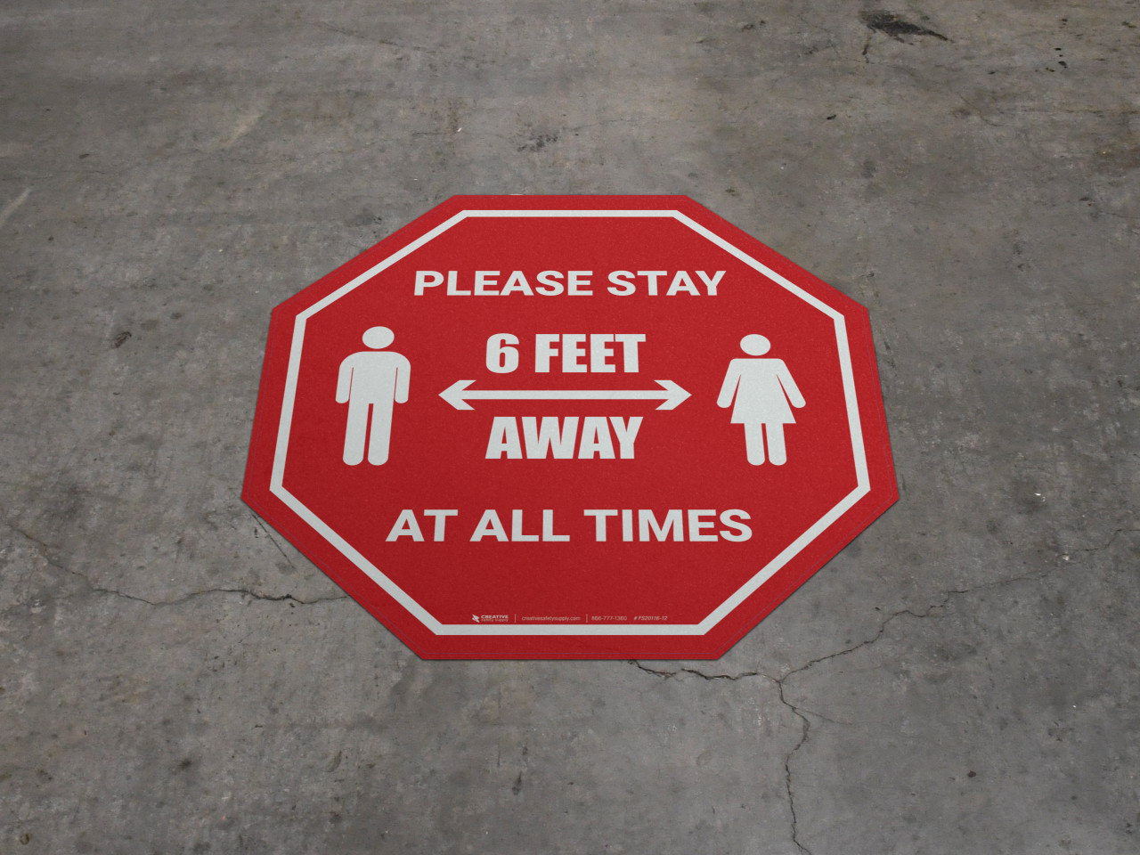 Please Stay 6 Feet Away At All Times With Icon Stop