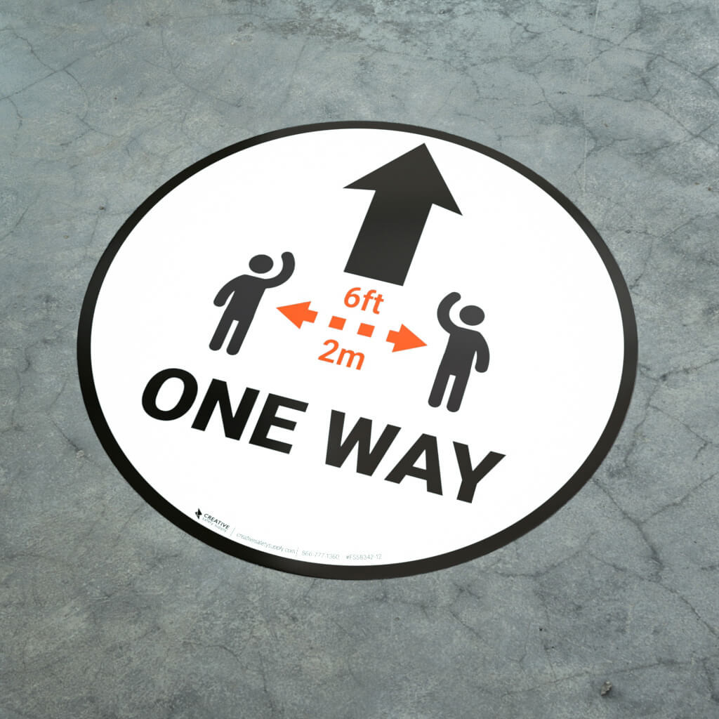 One Way Sign Icon Black - Floor Sign