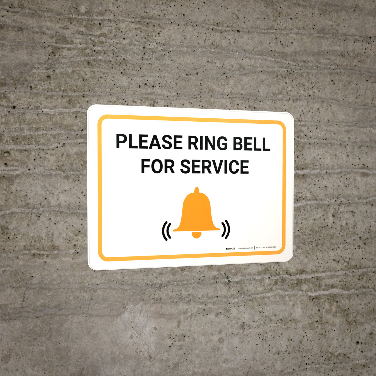 Please Ring Bell For Service with Icon Landscape - Wall Sign