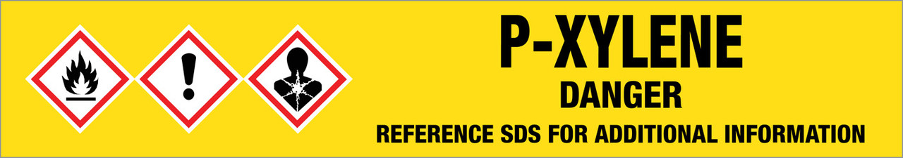 P-Xylene [CAS# 106-42-3] - GHS Pipe Marking Label
