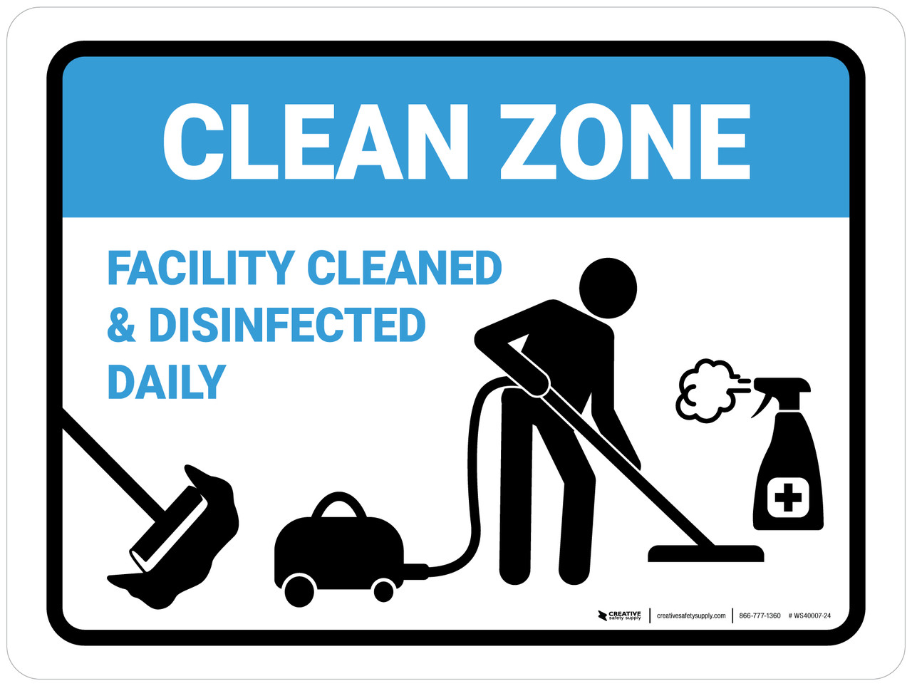 Clean Zone Facility Cleaned & Disinfected Daily with Icon Landscape