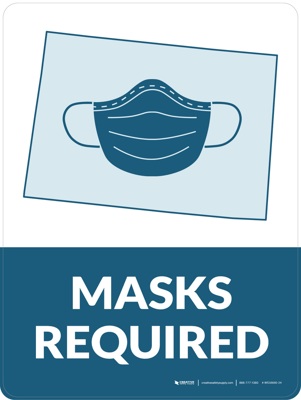 Masks Required Colorado State Outline Portrait Wall Sign