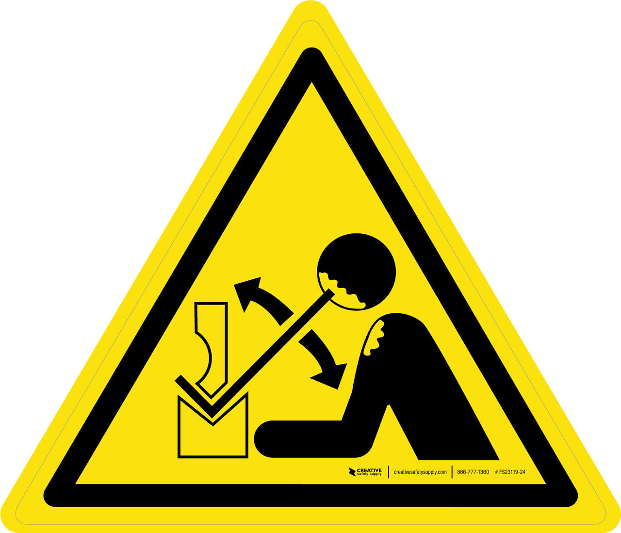 Rapid Movement of Workpiece in Press Brake Warning ISO Floor Sign
