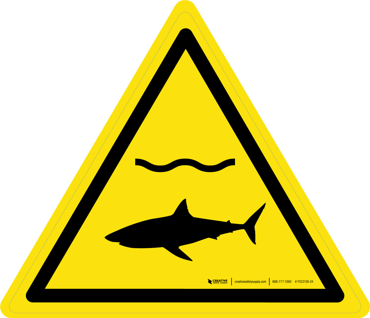 Sharks Warning ISO Floor Sign