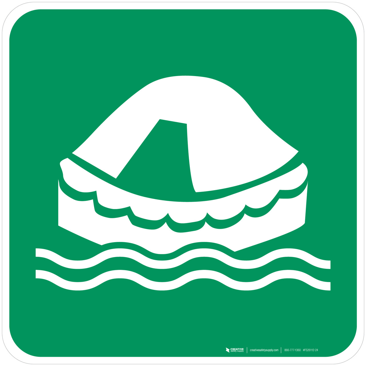 Life Raft Safety Sign Liferaft Safe Condition - ISO Floor Sign