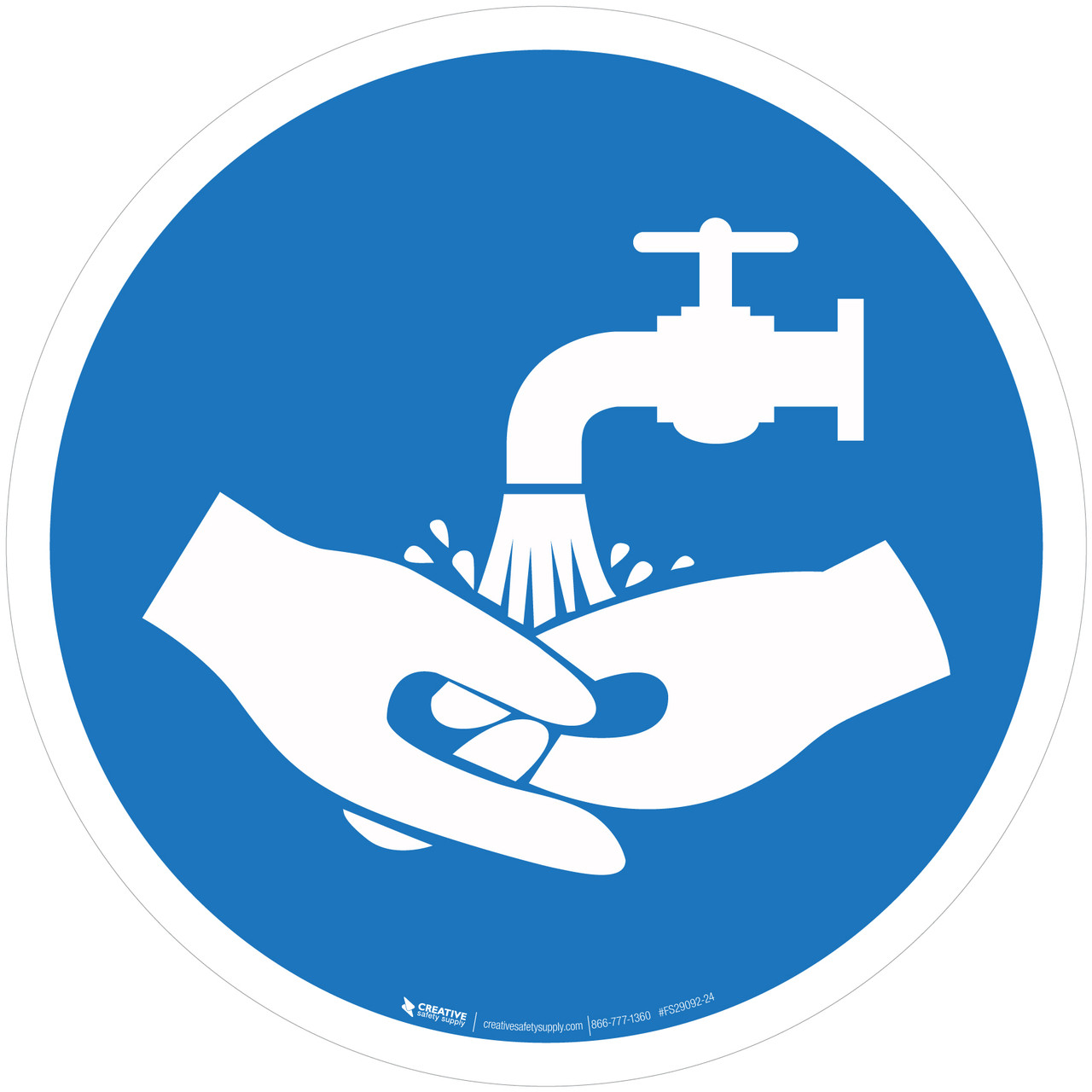 Wash Your Hands Mandatory - ISO Floor Sign