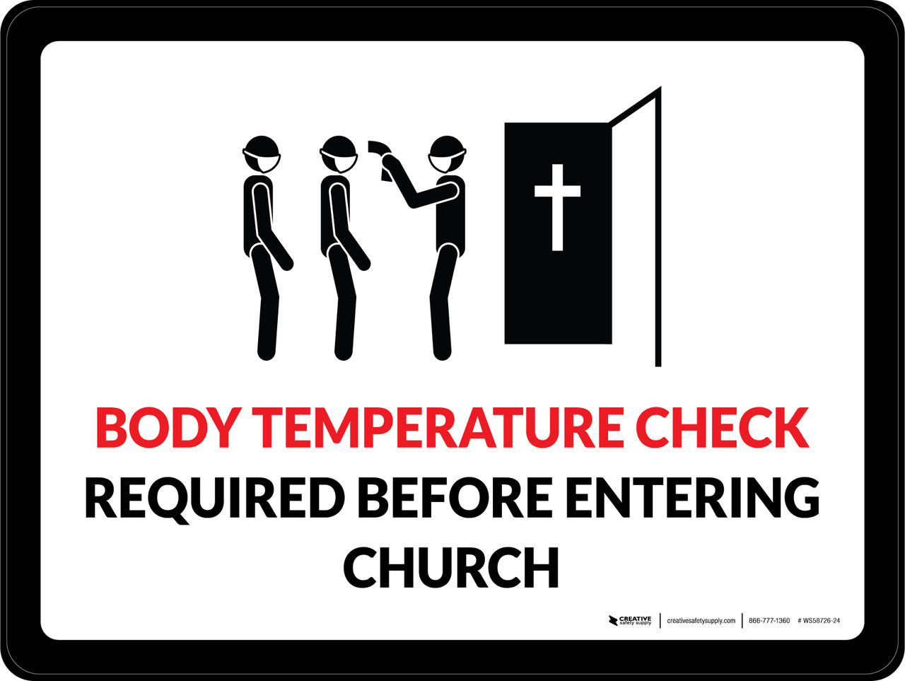 Stop Body Temperature Check Required Sign