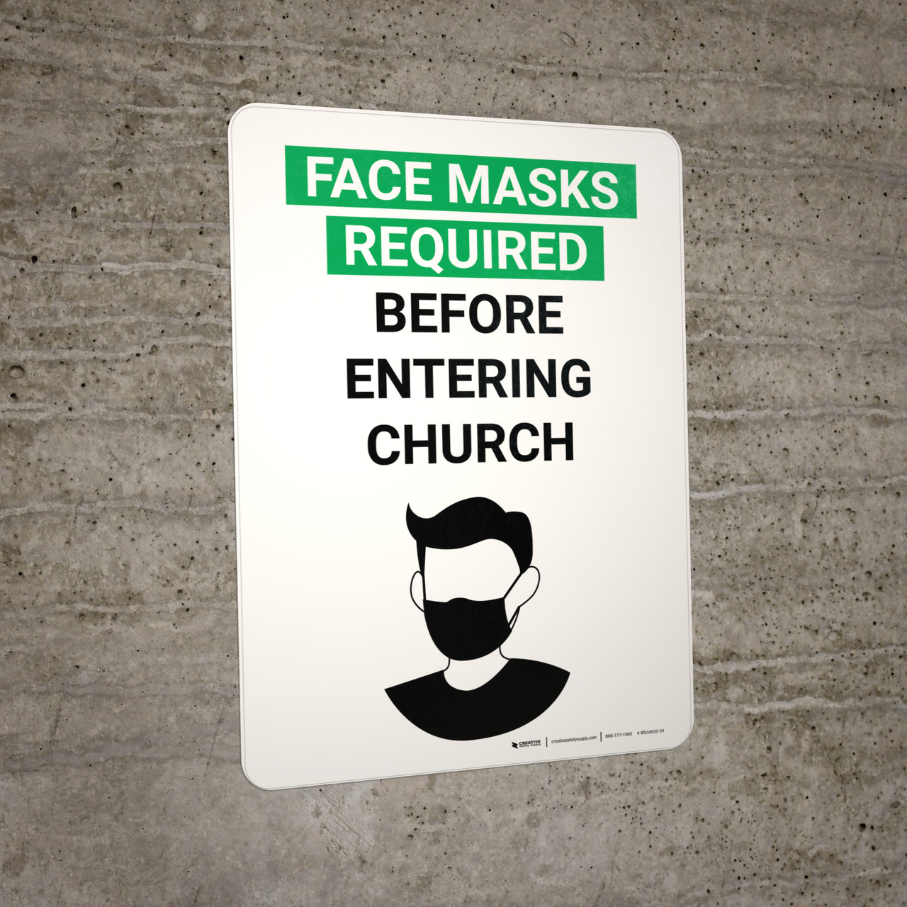 Face Masks Required Before Entering Church with Icon Portrait V2 Wall