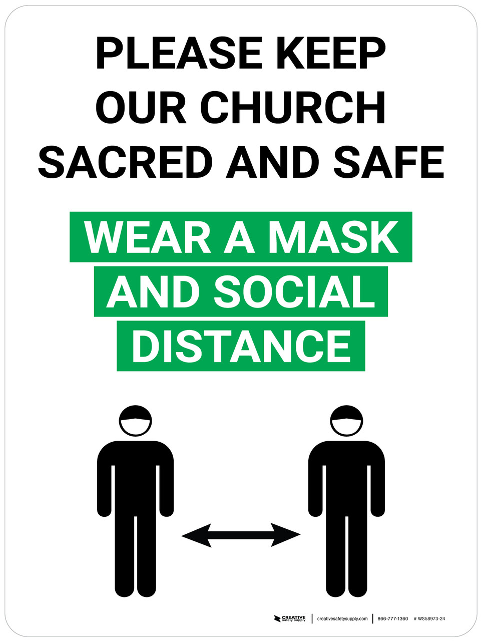 Please Keep Our Church Sacred And Safe - Wear A Mask And