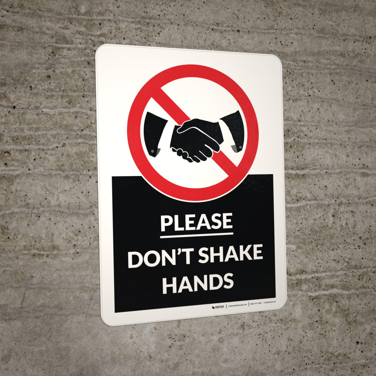 Please Don't Shake Hands with Icon Portrait Wall Sign