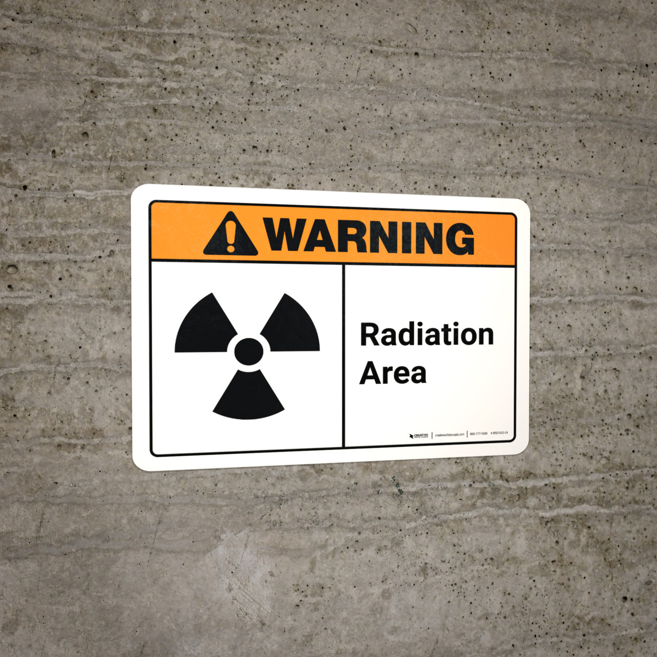 Radioactive Area. Sign Warning: Radiation Area with Icon ANSI Landscape - Wall Sign